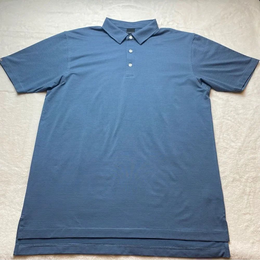 Dunning 2 Tone Blue Striped Polo Shirt Size XL
